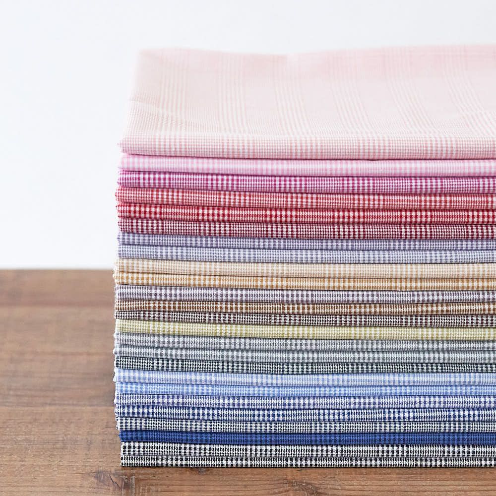 綿ポリ 交織 グレンチェック | 生地のマルイシ | ハンドメイド初心者のための洋裁メディア 縫いナビ | 丸石織物