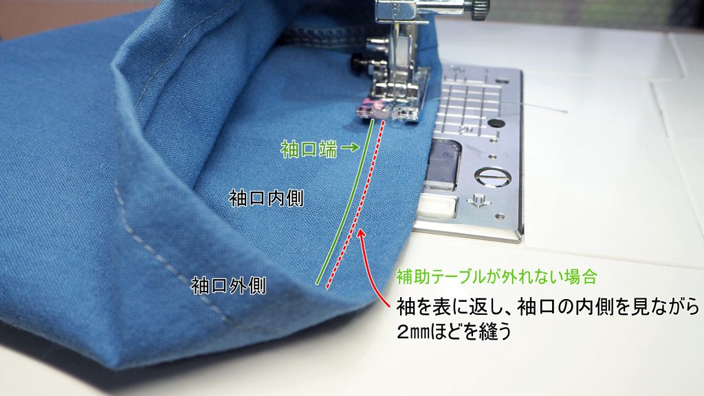 大人用Ａラインワンピース
袖口縫う方法
縫いナビ