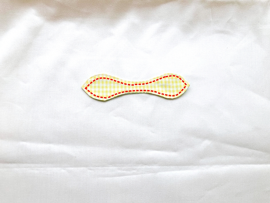うさ耳風リボンヘアゴムの作り方－ステッチの指示｜ハンドメイド初心者のための洋裁メディア縫いナビ｜丸石織物