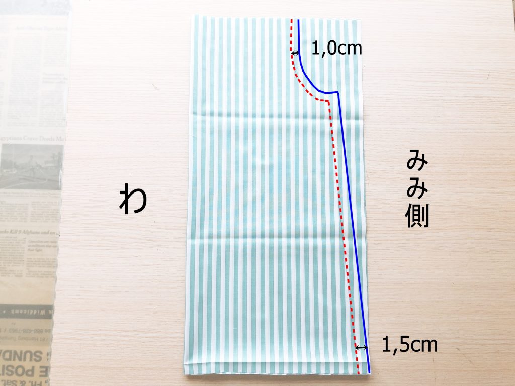 型紙不要の簡単かわいいサマーワンピース‐裁断３|ハンドメイド初心者のための洋裁メディア縫いナビ|丸石織物