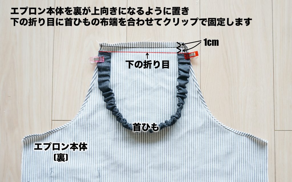 簡単シンプルキッズエプロン　上端三つ折り1| ハンドメイド初心者向け洋裁メディア縫いナビ | 丸石織物