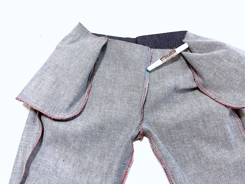 【オリジナル型紙】1-006 ビッグポケットシェフパンツの作り方|縫い代をスティックのりで仮止めする|ハンドメイド初心者のための洋裁メディア縫いナビ|丸石織物