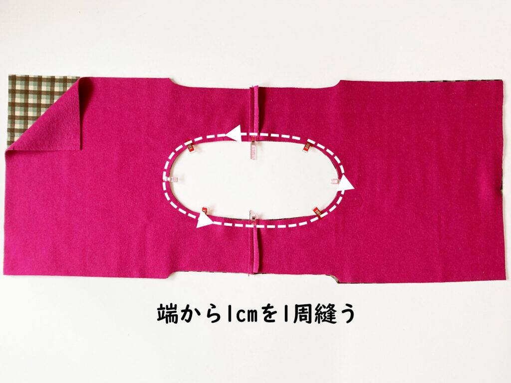 【オリジナル型紙】10-014マルシェバッグの作り方|袋口のまわりを端から1cmで縫う|ハンドメイド初心者のための洋裁メディア縫いナビ|丸石織物