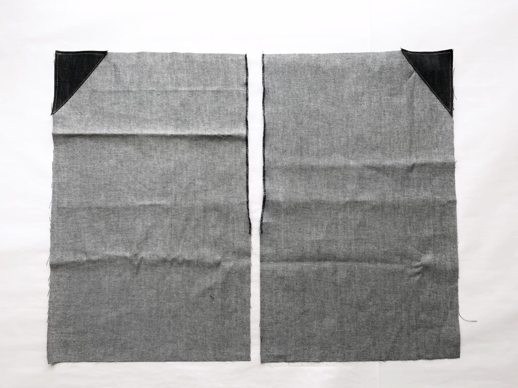 【オリジナル型紙】5-011 アウトドアエプロンの作り方|スリット上にジグザクミシンをかけたところ|ハンドメイド初心者のための洋裁メディア縫いナビ|丸石織物