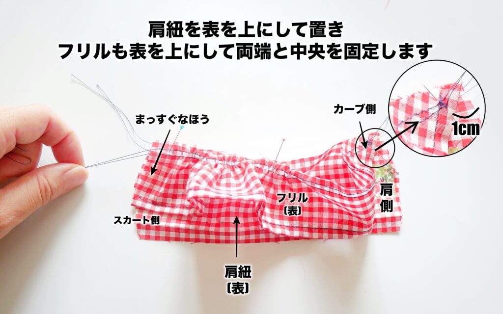 バックリボンフリルドッグワンピース | 　ギャザー寄せ | 縫いナビ | 生地のマルイシ