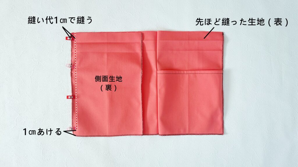 【オリジナル型紙】10-022サイドポケットトートバッグの作り方｜ハンドメイド 初心者のための洋裁メディア縫いナビ｜丸石織物｜側面生地をつなげる
