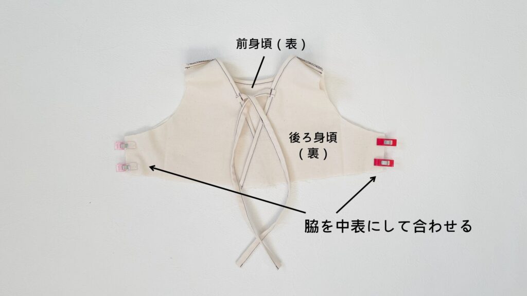 身頃の脇を合わせる｜森のワンピース｜ハンドメイド 初心者のための洋裁メディア縫いナビ｜丸石織物｜作り方