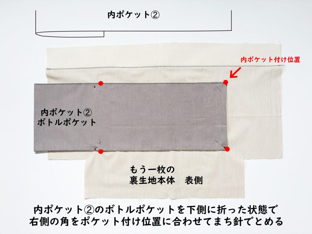 【オリジナル型紙】10-026セパレートトートバッグの作り方|内ポケット➁を縫う|ハンドメイド初心者のための洋裁メディア縫いナビ|丸石織物